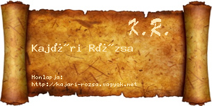 Kajári Rózsa névjegykártya